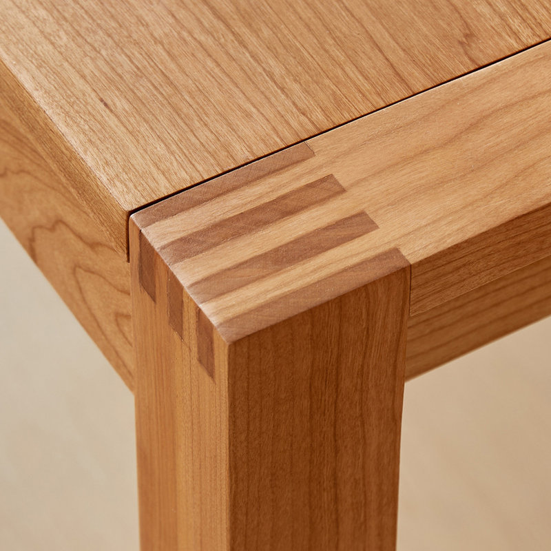 Bureau en bois massif de cerisier durable au design simple, Brown