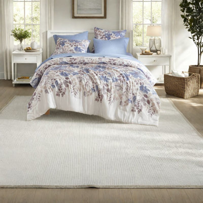 Ensemble de literie à motif floral hypoallergénique, matériau en polyester, style aquarelle, très grand confort