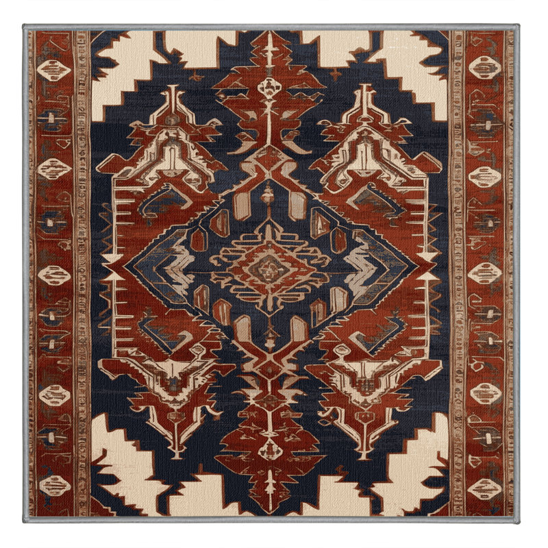 Machine Washable Persian Brown Area Rug, Square 6'
