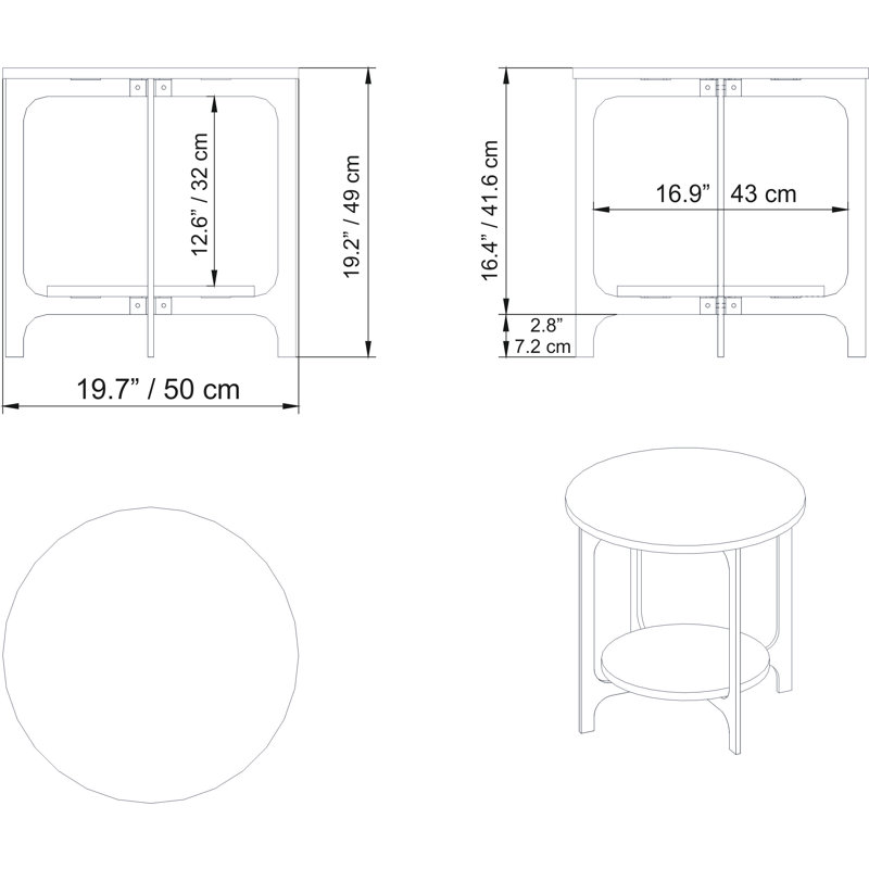 Gillham End Table, Black, Bendire