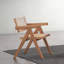 Ensemble de 2 fauteuils de cuisine décontractés en rotin de style Mid-Century
