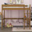 Lit mezzanine simple tapissier avec bureau Kimmberly