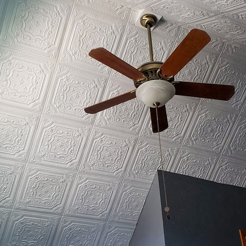 Charcoal Copper Polystyrene Glue-Up Ceiling Tile, 1.6 Ft. x 1.6 Ft.