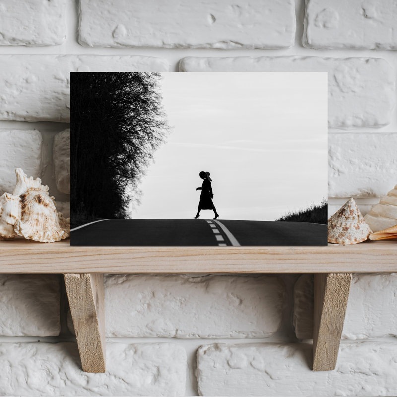 «Solitaire Uphill Journey», impression d'art abstrait paysage minimaliste, 12" H x 18" W