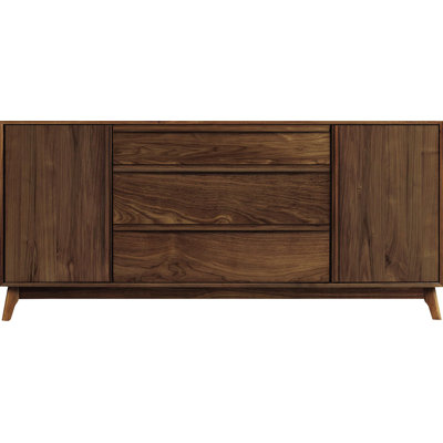 Buffet en bois de noyer massif à 3 tiroirs de 66,13 po de large Catalina