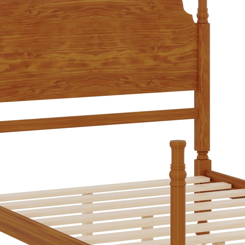 Structure de lit avec tête de lit Timeless, Double, Noyer clair