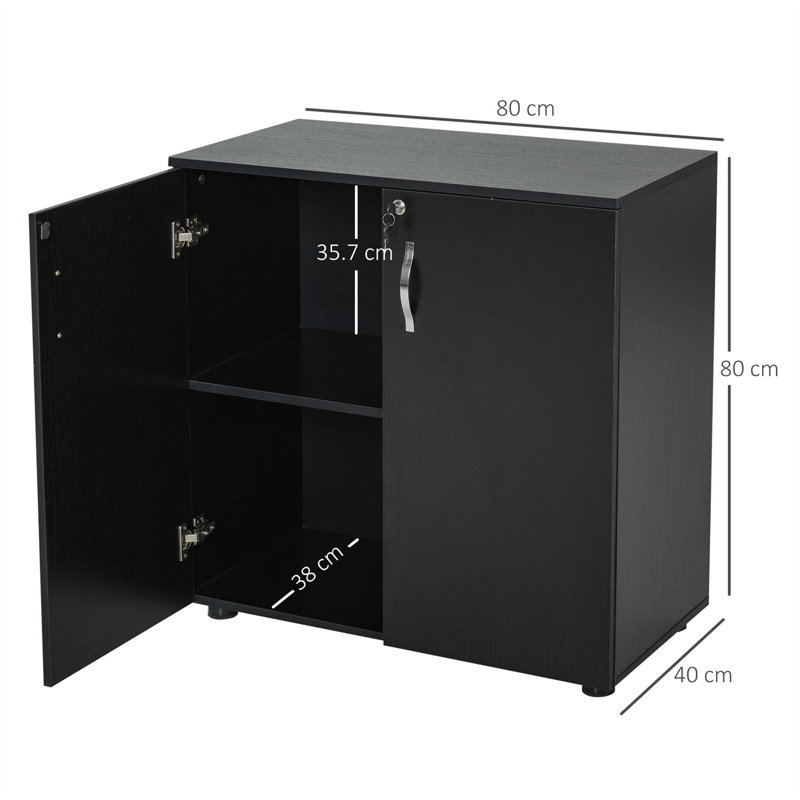 Maybrook 80cm Wide Mobile File Cabinet, Black