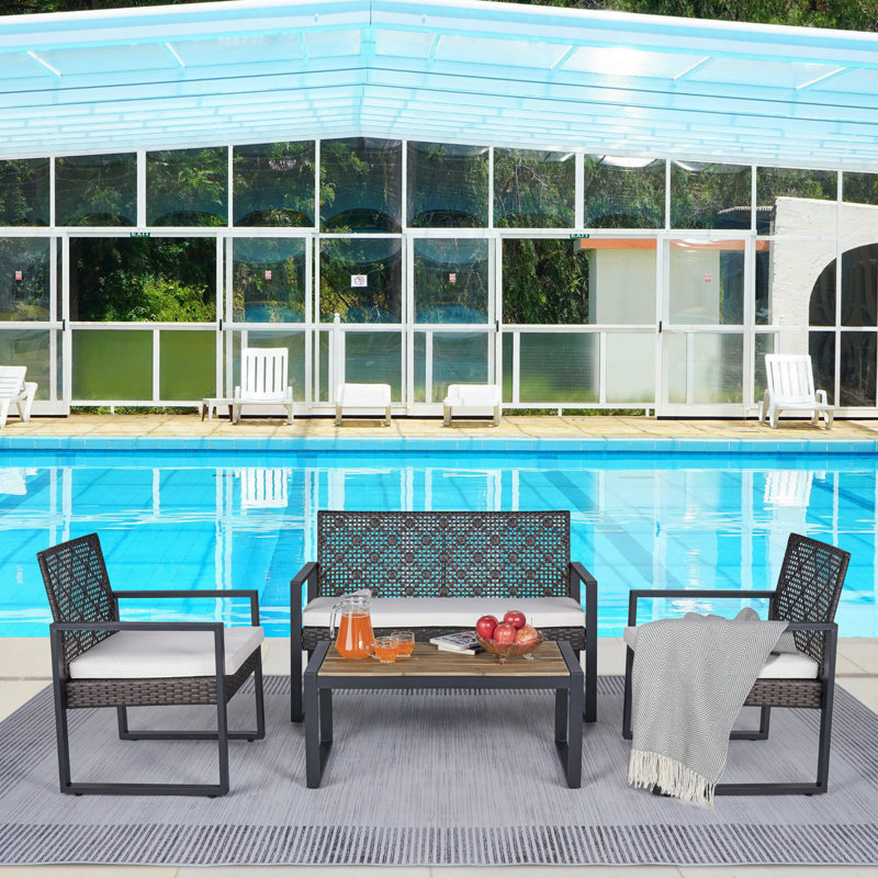 Ensemble de meubles de patio 4 pièces avec balcon et véranda