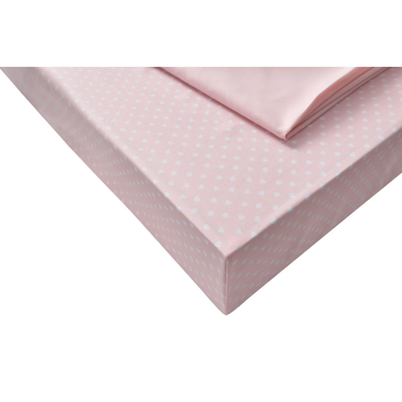 Draps-housse pour lit de bébé Pawling, Rose