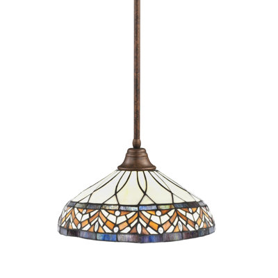 Luminaire suspendu avec tige en verre