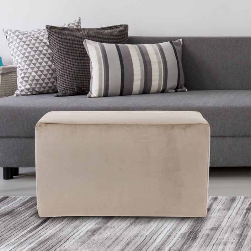 Asija Polyester Ottoman Slipcover, Sand