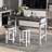 Ebern Designs Bar Table With Power Outlets Counter Height Table With Storage Compartments Wooden-239613865-239613862