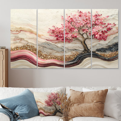 Cherry Blossom Tree Echoes Of Sakura II - Cherry Blossom Wall Art - Traditional Wall Art Set