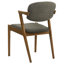 Ensemble de 2 pièces Mid-Century moderne Z-Chair avec tissu d'ameublement en bois franc massif