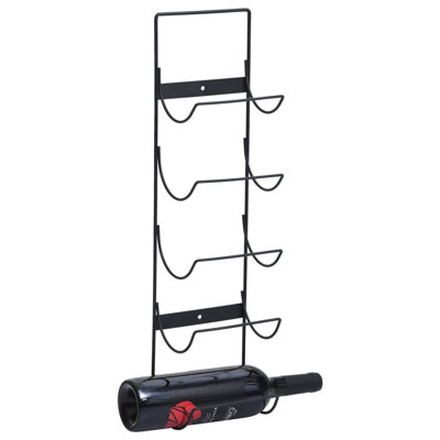 Dashiyah Wall Mounted Wine Rack for 5 Bottles Black Iron