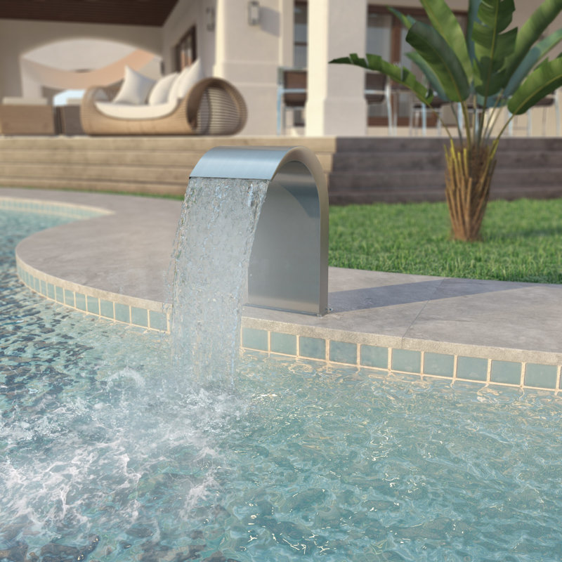 Outdoor Stainless Steel Waterfall Fountain