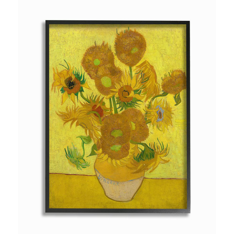 «Van Gogh Sunflowers Post Impressionist» par Vincent Van Gogh, reproduction d'art, H 30 po x l 24 po x P 1,5 po