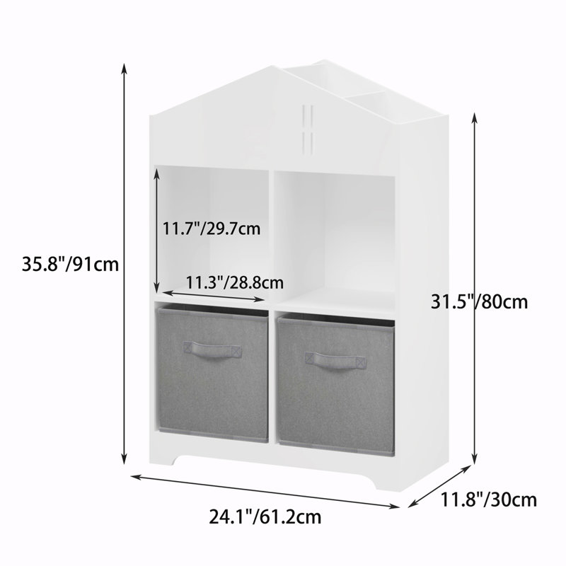 2-Tier Storage Display Organizer, White/Gray