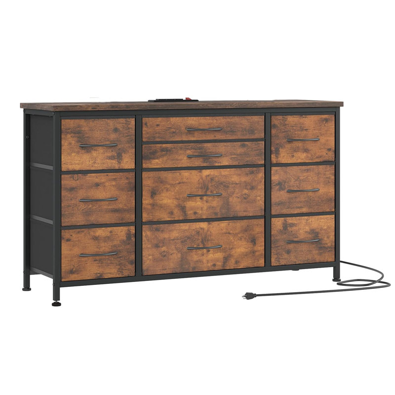 Alidus 121cm W 10 - Drawer Chest of Drawers, Brown