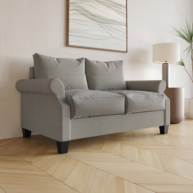 Mayner Fabric Reception Loveseat, Gray