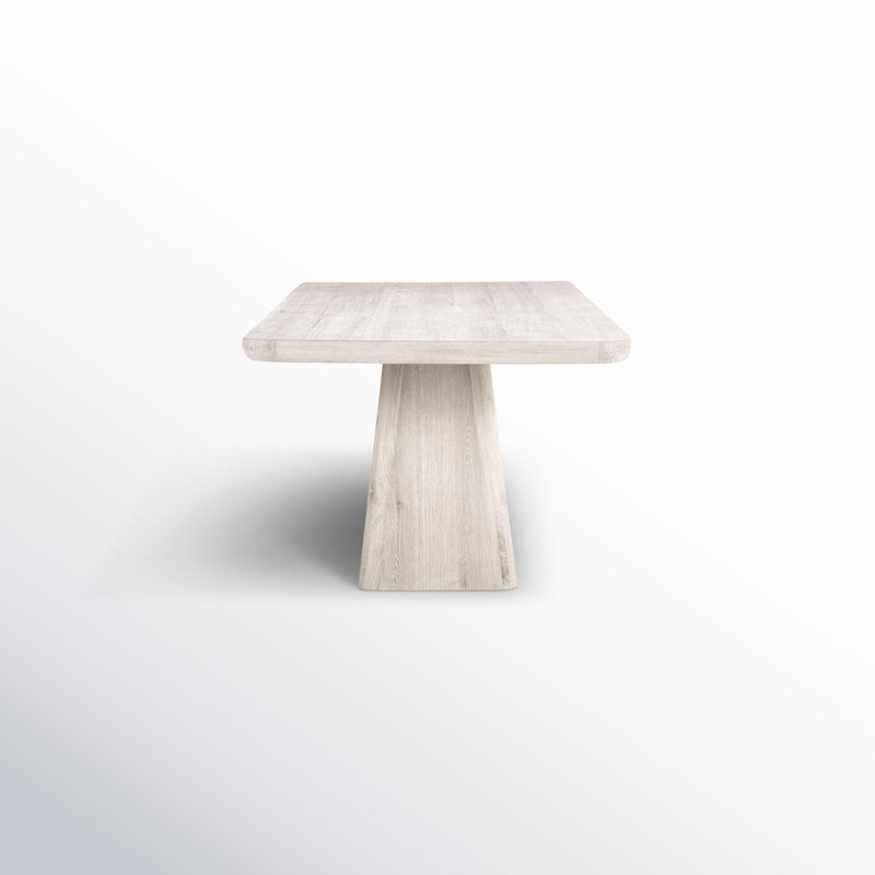 Pedestal Dining Table, 30" H x 95" L x 42" W, White Wash