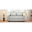 Lit convertible avec tissu d'ameublement en chenille réglable, porte-gobelets, hublots, 2 coussins, gris blanc pour la décoration intérieure, texture de 61,6 po, espaces de détente quotidiens-121117840