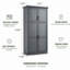 Grande armoire à quatre portes avec tablettes à double couche, huit plateaux coulissants et tablettes réglables de 70,9 pouces de hauteur-1341763826-1341763837