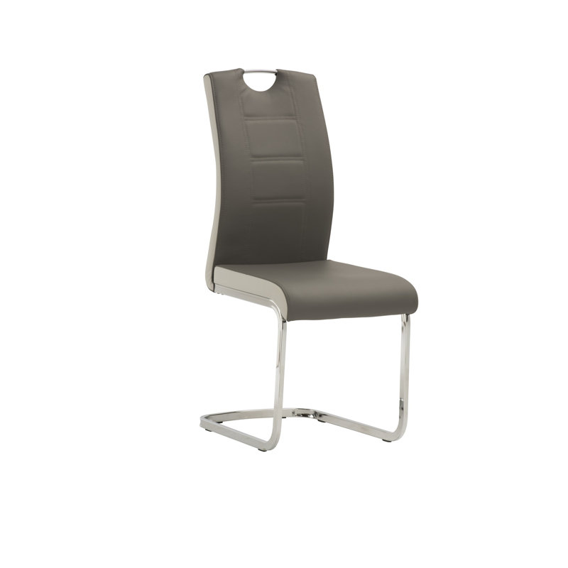 Donovan Upholstered Metal Side Chair in Grey
