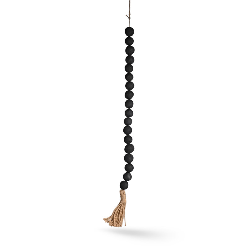 Perles de papier mâché avec pampille de diamètre blanc 1,2 po, Noir