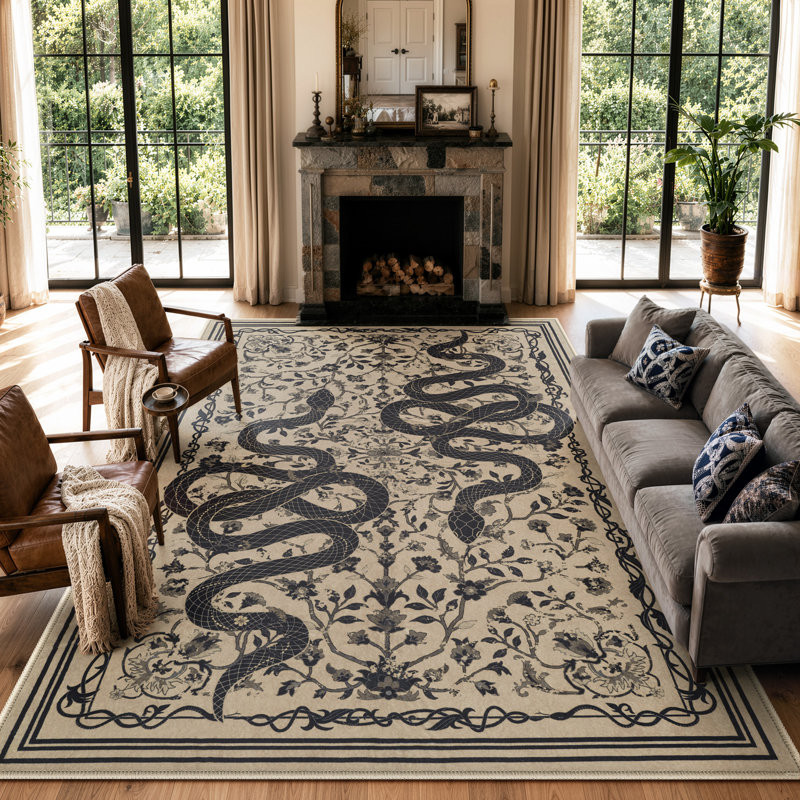 Tapis moelleux antidérapant pour salon Palos, Rectangulaire 8 pi x 10 pi