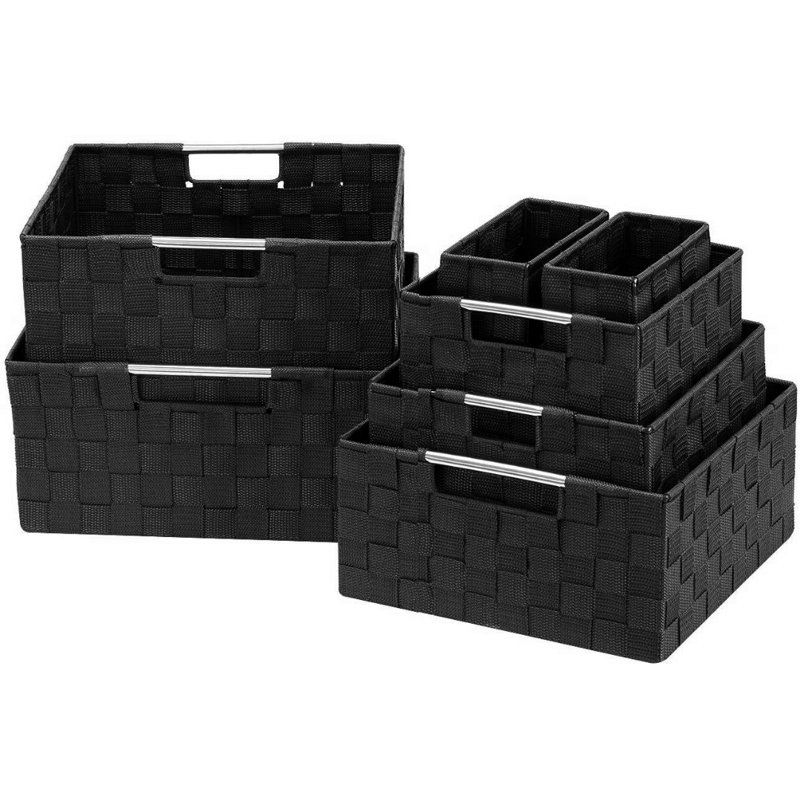 Ensemble de paniers 7 pièces Weave - noir