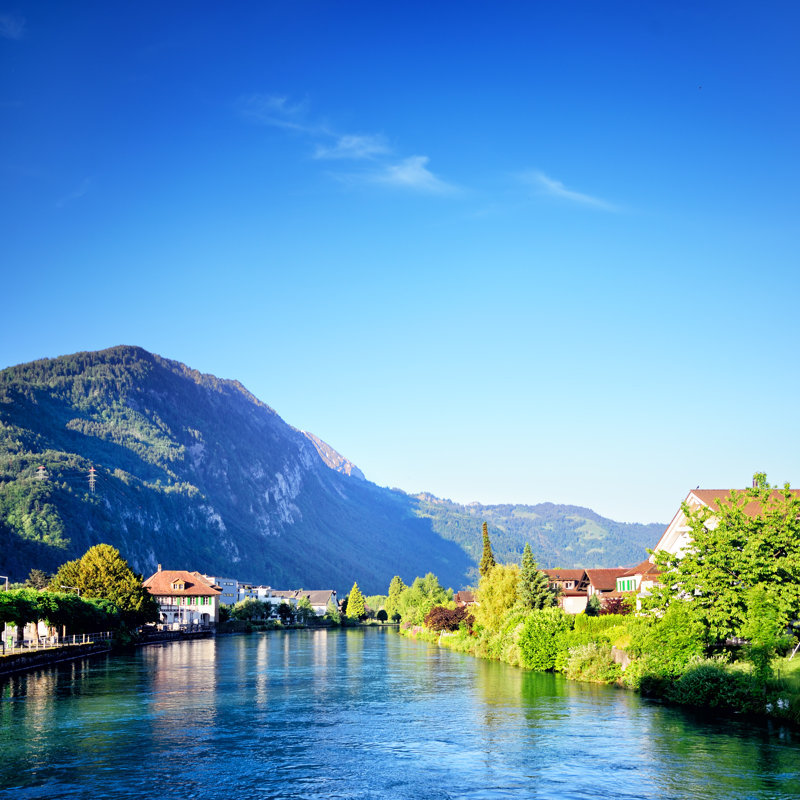 Aare River, Switzerland 1 Piece Wrapped Canvas Wall Art, 91cm H x 91cm W