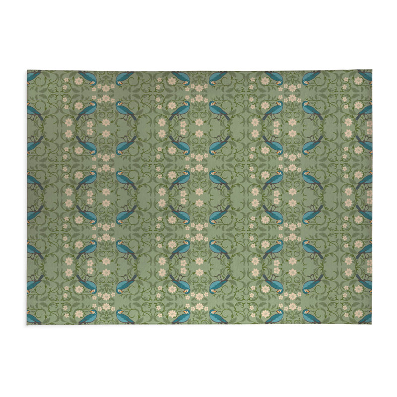 Tweetie Soft Step Outdoor Area Rug, Sage, Rectangle 3' x 2'