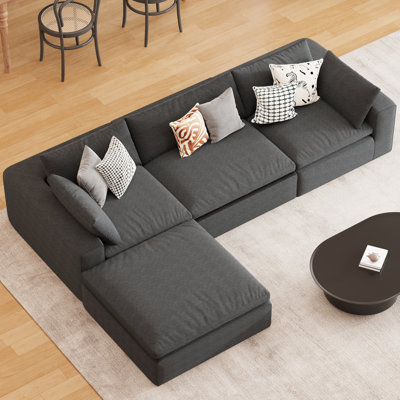 Canapé modulaire surdimensionné de 118 po avec repose-pieds modulaire avec repose-pieds 118 po, aucun assemblage requis