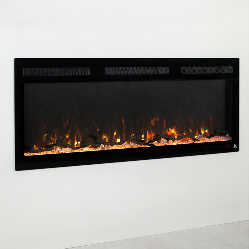 Sideline Fury Smart Electric Fireplace Recessed or Wall Mounted, 20" H x 57" W x 4.5" D