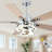 Eustolio 52" Chrome Modern Ceiling Fan with Lights and Remote, 6-speed Reversible Fandelier Dimmable Ceiling Fan for Living Room-1423393912