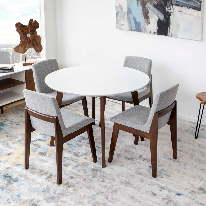 Ensemble repas pour 4 personnes Toohey, Blanc, Gris clair
