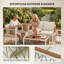Outsunny 4 Piece Rattan Garden Furniture Set with Loveseat Cream White