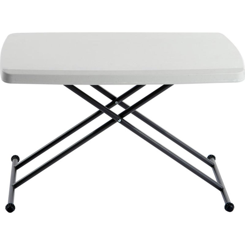 30" White and Gray Steel Rectangular Patio Table