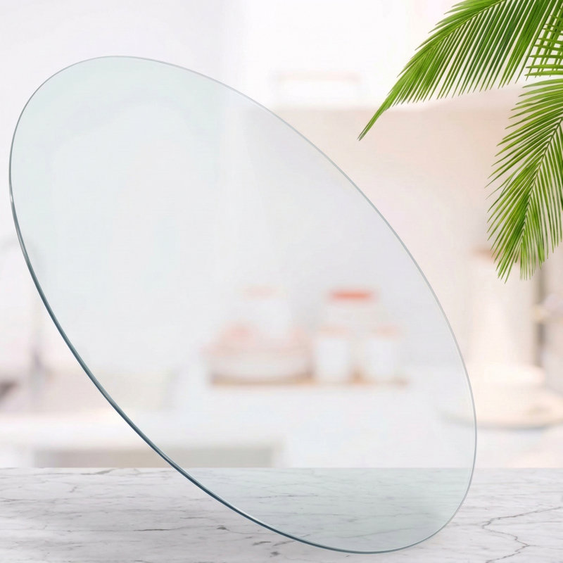 Plateau de table rond de rechange en verre épais de 0,28 po Ivy Bronx, H 0,28 po x l 36 po x P 36 po