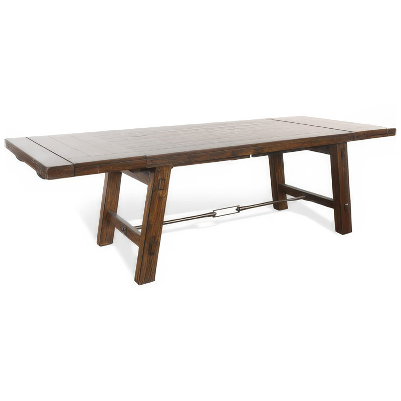 Table à rallonge Reggie, en bois d'acajou brun, rectangulaire de 76 à 106 pouces