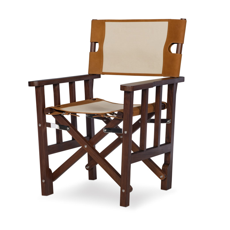Felix Camp Chair, Cream/Camel Genuine Leather