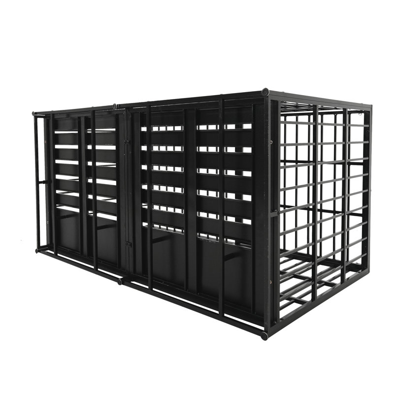 Cage pour chien 61 po en acier au carbone robuste, conception moderne, bonne circulation de l'air, livrée avec un tapis