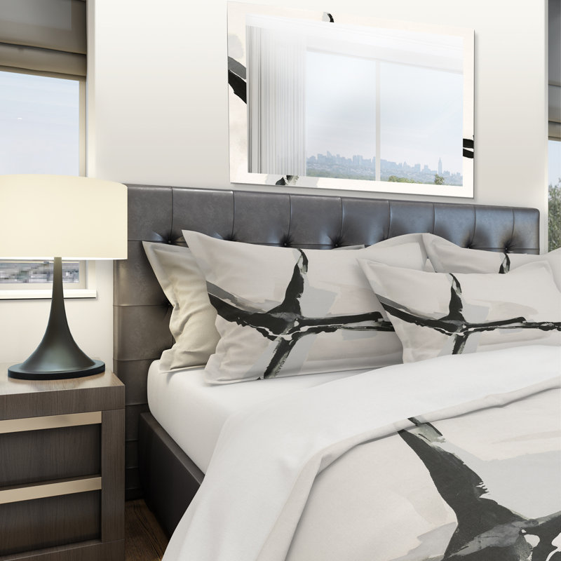 Abstract Neutral I - Mid-Century Modern Duvet Cover Set - Microfiber Polyester, King Duvet Cover + 2 Shams
