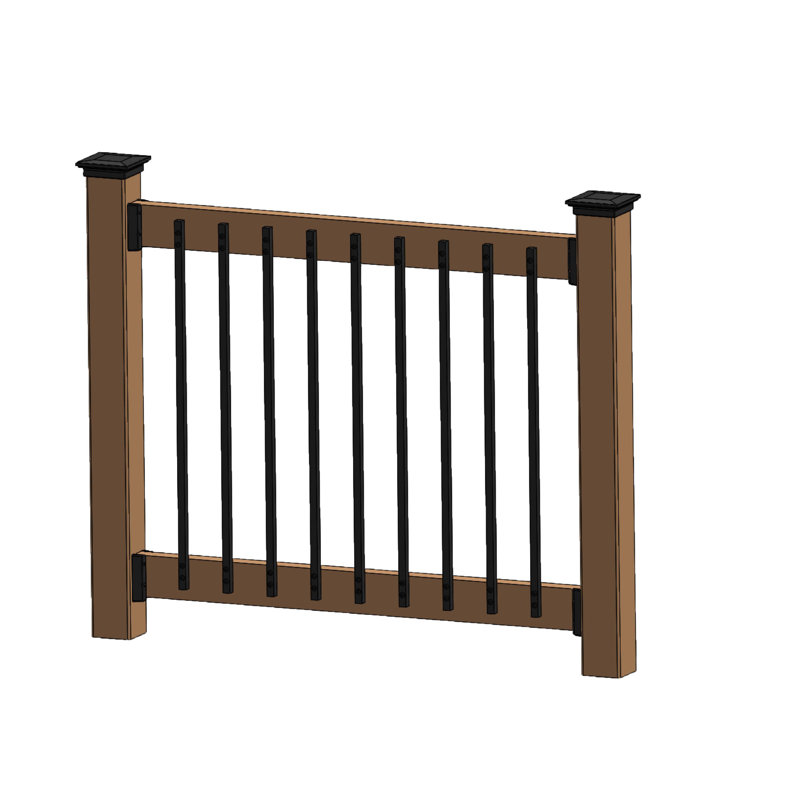42" H x 0.625" W x 0.625" D Fortress Vintage Stair Baluster Set, Black Sand