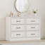 Commode 6 tiroirs Farmhouse, commode en bois de 47 po de largeur, rangement robuste, meuble télé pour chambre d'enfant-1189352668