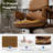 Desk Chair with Wheels, Brown Linen Fabric Executive Office Chair with Memory Foam Wide Seat, Padded Arms, Lumbar Support and Adjustable Height-835761060-835761061