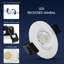 Ensemble de 2 po LUXRITE Luminaire encastré à DEL à cardan, 5CCT 2700K-5000K, 6 watts, 400 lumens, projecteur pivotant réglable à 360º + 30º, à intensité variable, CRI90, classé IC, ETL-125895518