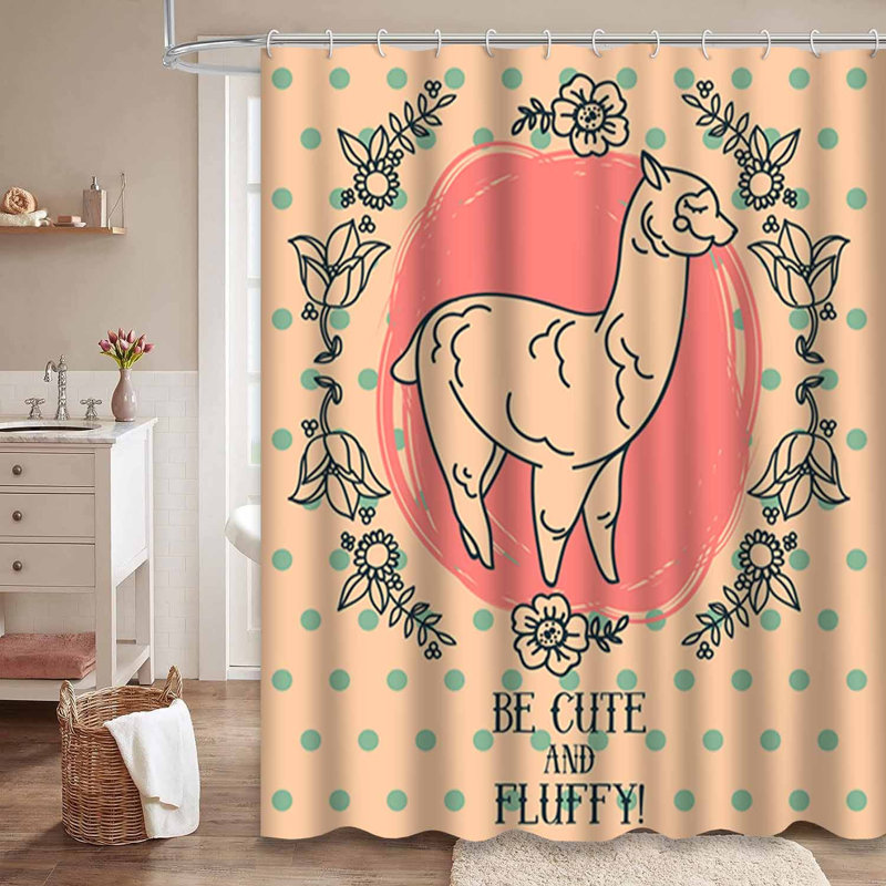 Rideau de douche imperméable à motif floral avec 12 crochets, L 72 po x l 84 po