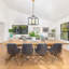 3-Light Vintage Pendant Light with Glass Shade